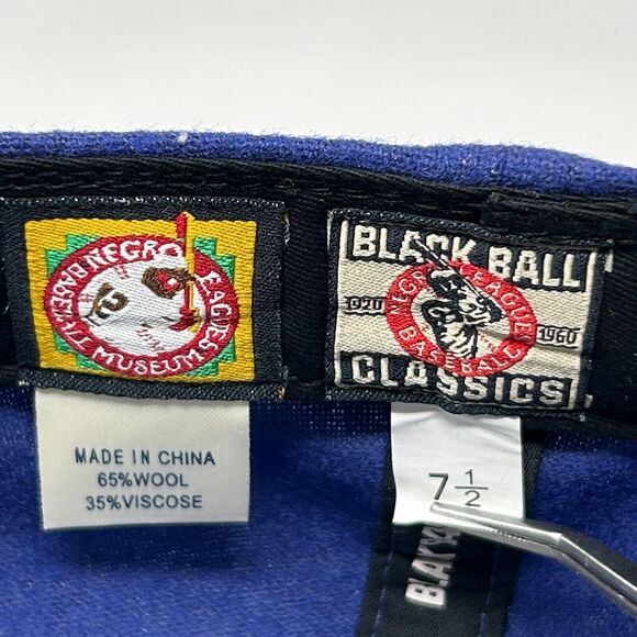 Brooklyn Royal Giants Hat Baseball Cap Negro League Wool Blend Blue Fitted 7 1/2 - Picture 7 of 8